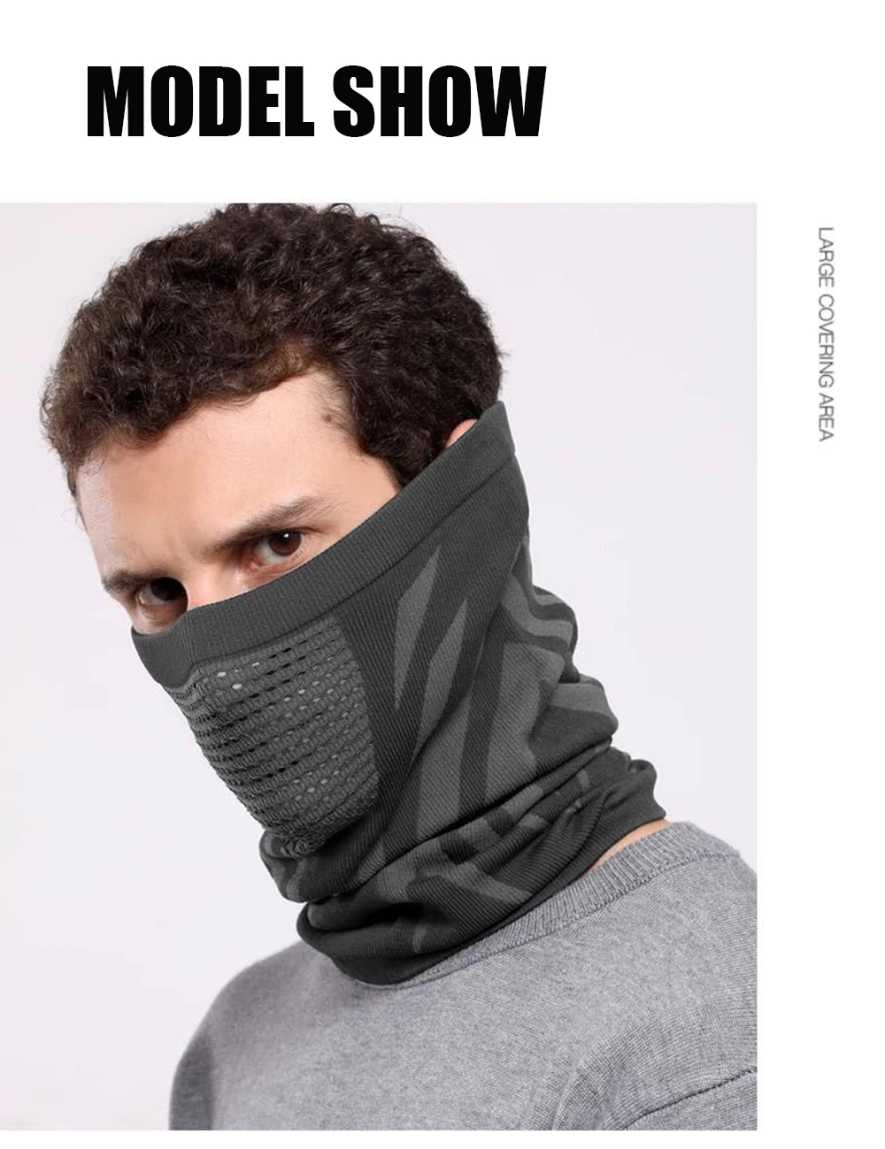 Winter warme Skimaske Hals Unisex elastische atmungsaktive Fahrradmaske Herren Damen Outdoor-Sport Laufmasken Motorradmaske – Detail 10