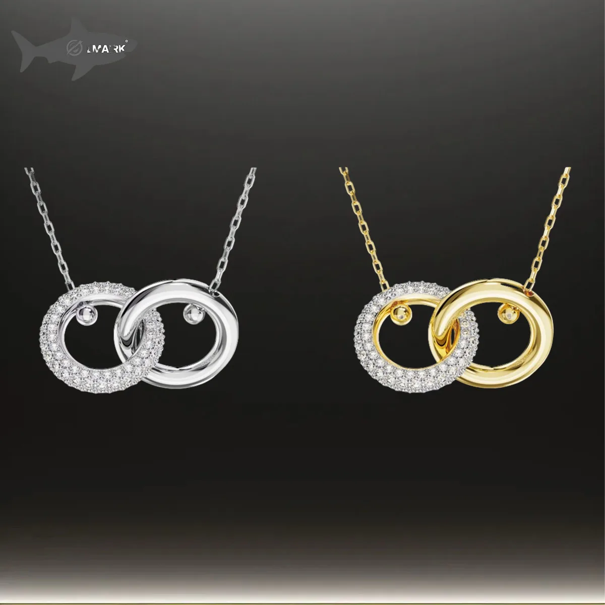 

2025 Hot Selling Texture Loop Inlaid Design Necklace Pendant Hip-hop Trend Personality Unique Party Performance Preferred