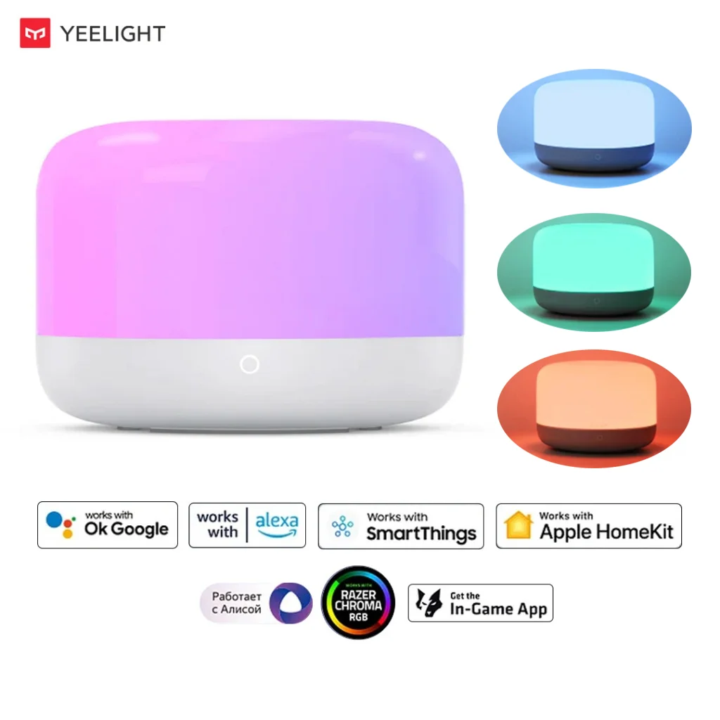 Yeelight LED Smart Lamp D2 Color Ambiance Table Night Light Smart App Control For HomeKit Alexa Google Sync with Music and Games