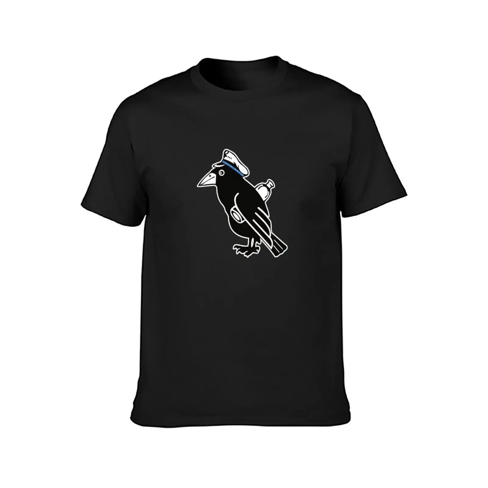 Kriegsmarine U-boat U-1007 - Raven with Bottle wearing Cap - Clean Style T-Shirt quick drying heavyweights plain t shirts men