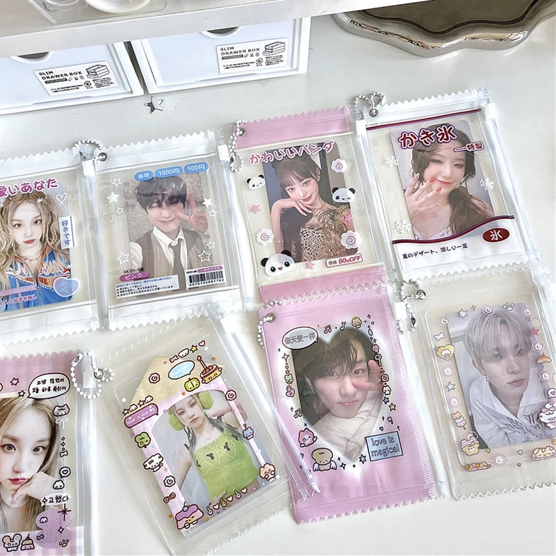 Cute Transparent Candy Bag 3 Inch Kpop Card Sleeves Holder Photocard Holder Card Films Game Cards Protector