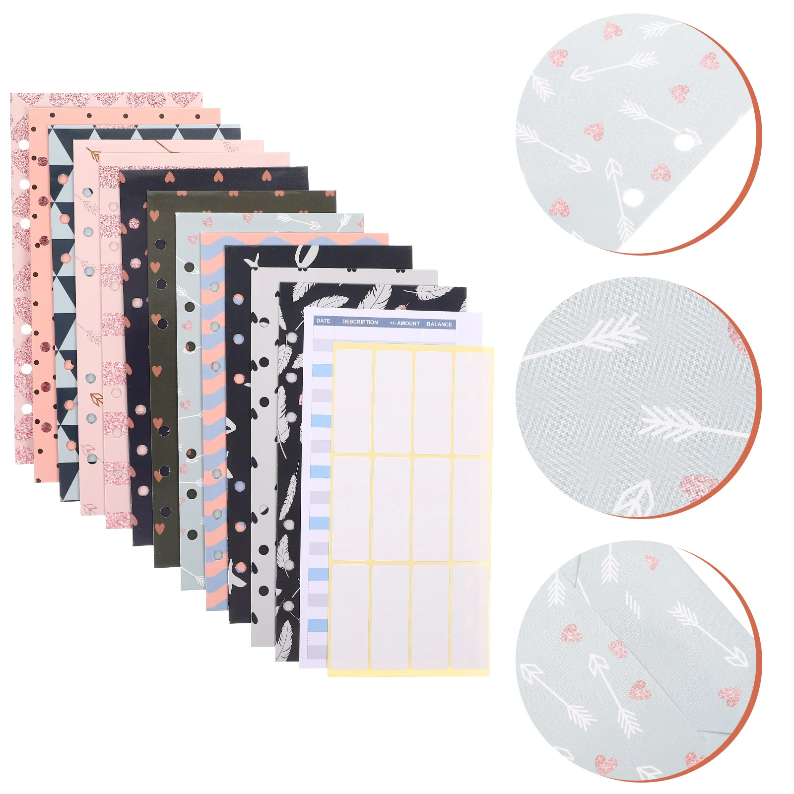 

1 set 1 Set Budget Marbling Design Cash Budget Sheets Waterproof Pvc Expense Tracking Envelopes Portable Account Book Binder