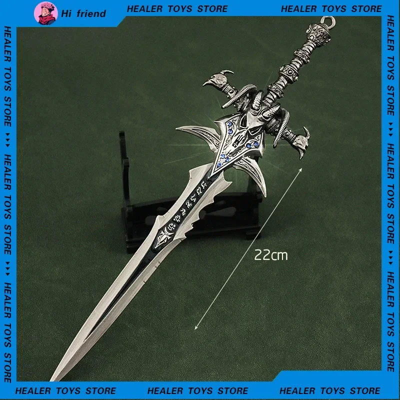 22cm Frostmourne World of Warcraft Weapon Lich King Diamond Inlay Katana Weapon Model Game Peripheral Accessories Toy Collection