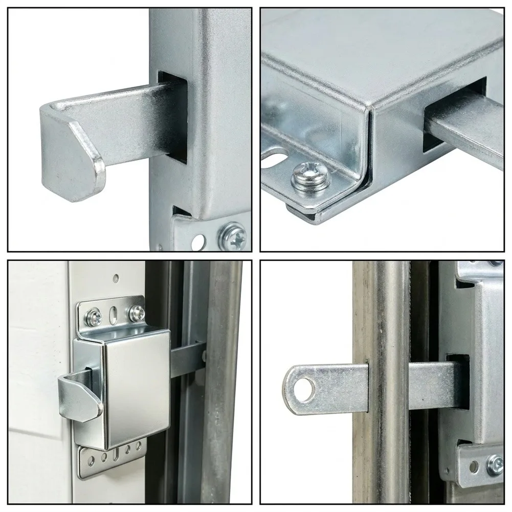 2PCS Heavy-Duty Five Hole Latch Galvanized Steel Rustproof Garage Door Lock Bolt For Secure Vertical Track Installation Hardware