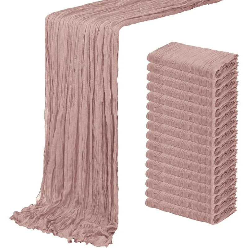 

Of 16 Cheesecloth Table Runners Measuring 15X105 Inches, 9 Feet in Length, Made of Semi-Sheer Cheesecloth Fabric, Ideal for Wedd