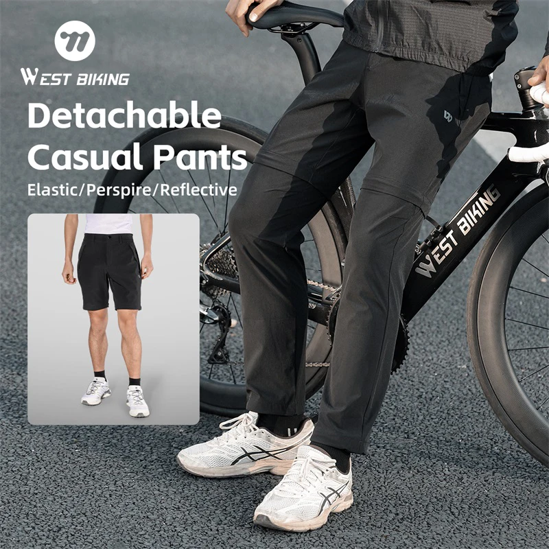 

WEST BIKING Detachable Cycling Pants 2-in-1 Breathable Lightweight Bike Pants with Zipper Pockets for Outdoor Sports Pants