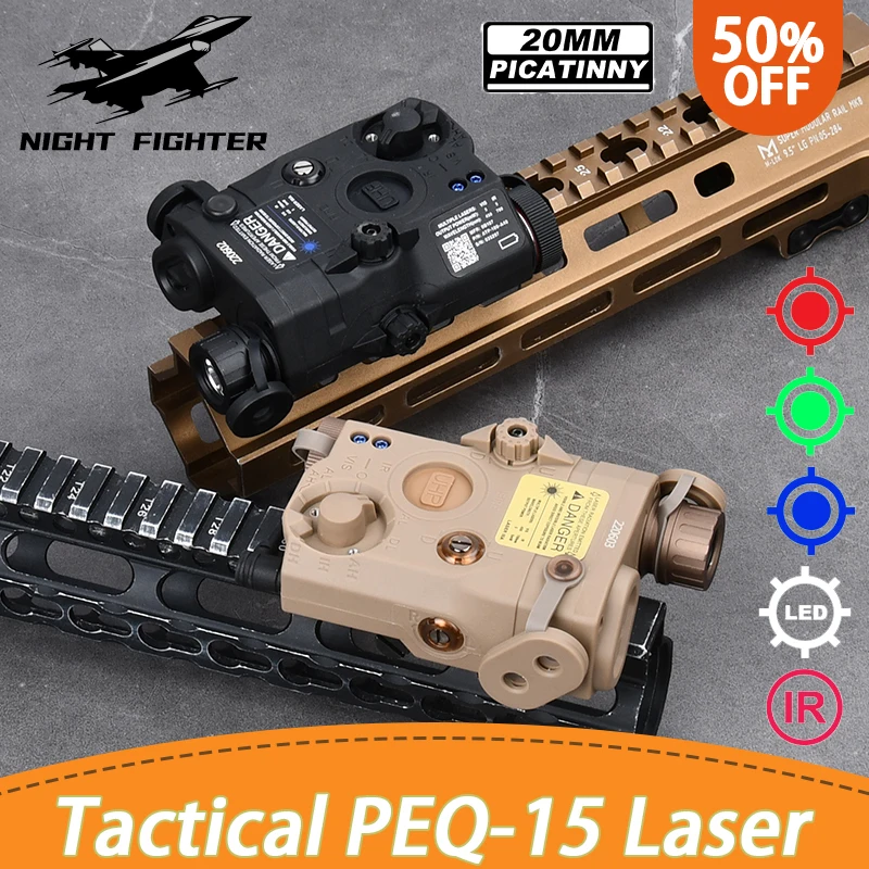 

WADSN Tactic Airsoft UHP AN PEQ 15 PEQ-15 LA5C Red Dot Green Blue Laser Indicator IR Fill Light Scout LED AR15 Fit 20MM Rail