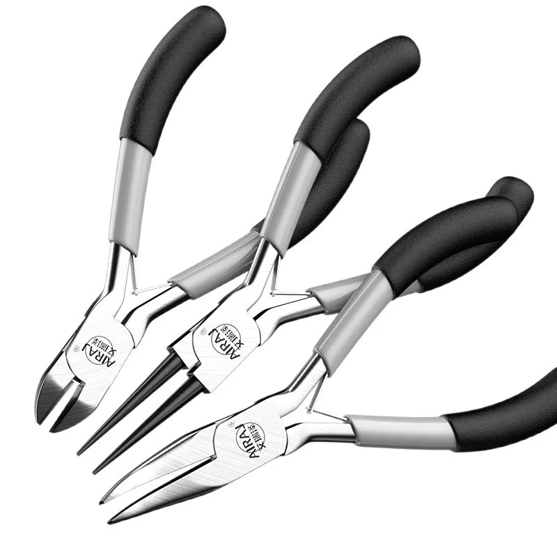 Mini 5-Inch Toothless Flat Mouth Wire Binding Pliers Set Extended Needle Oblique Mouth Design for Precision Crafting And DIY Pro
