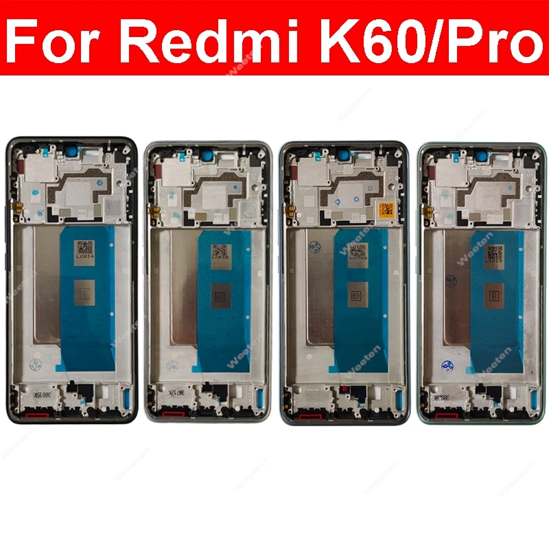 Middle Frame Housing For Xiaomi Redmi K60 K60 Pro LCD Front Housing Middle Frame Bezel Chassis Shell Repair Parts