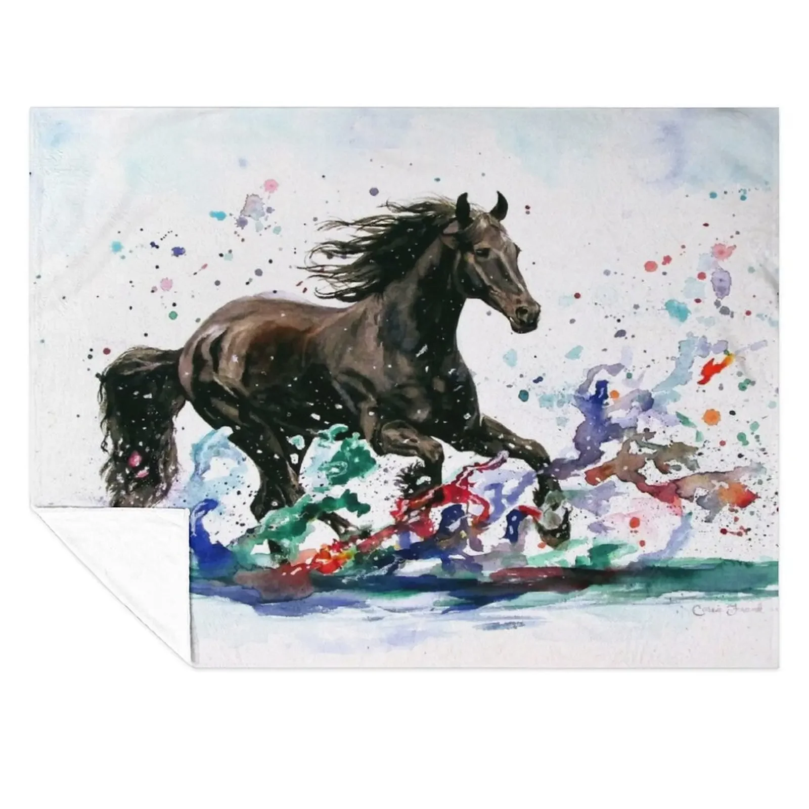 

Watercolor Horse Painting - A Splash of Spirit Throw Blanket for sofa Bed Decorative Beds Hairys Blankets