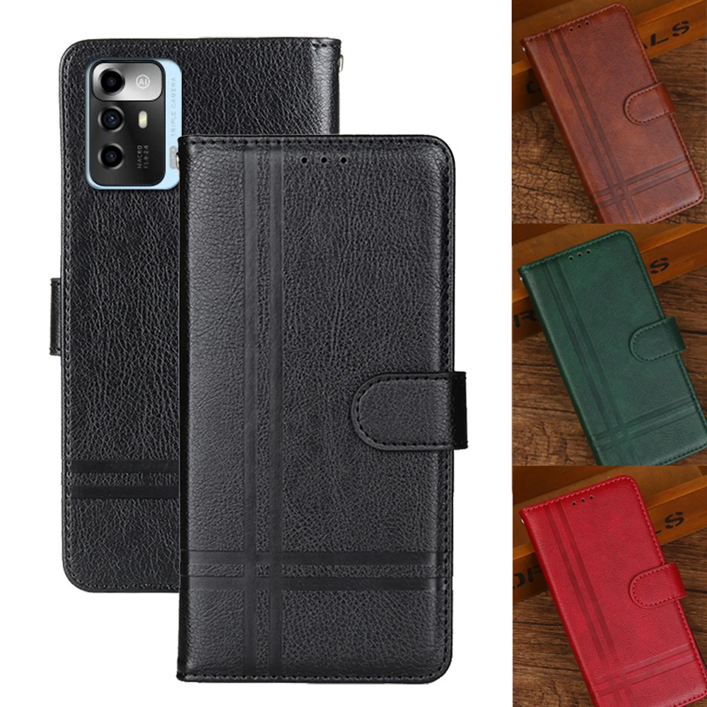 Card Holder Leather Case For ZTE Blade A72 5G Pu Leather Flip ZTE A72 5G Cover Retro Wallet Fitted Case Business Fundas Coque