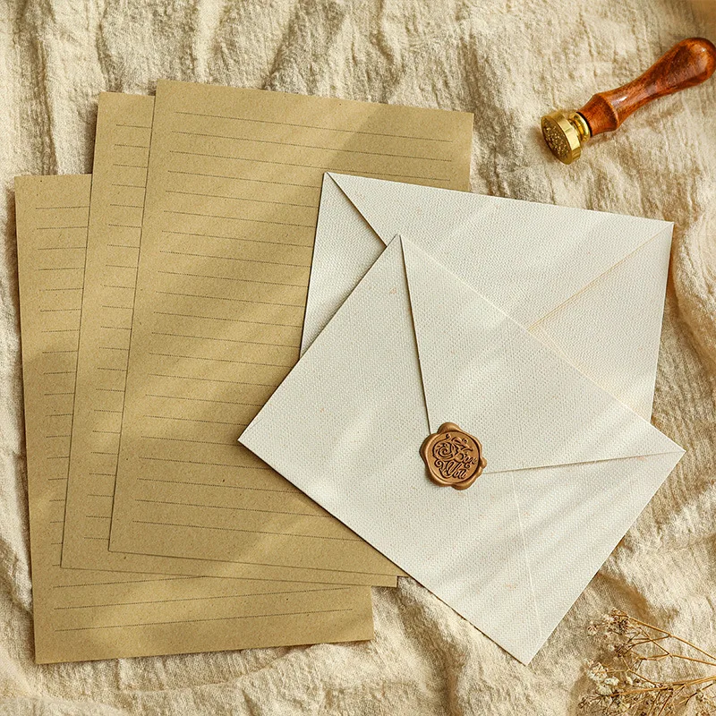 10pcs/pack Beige Paper Envelopes Gift Card Vintage Geometric Love Letter Envelopes Stationery