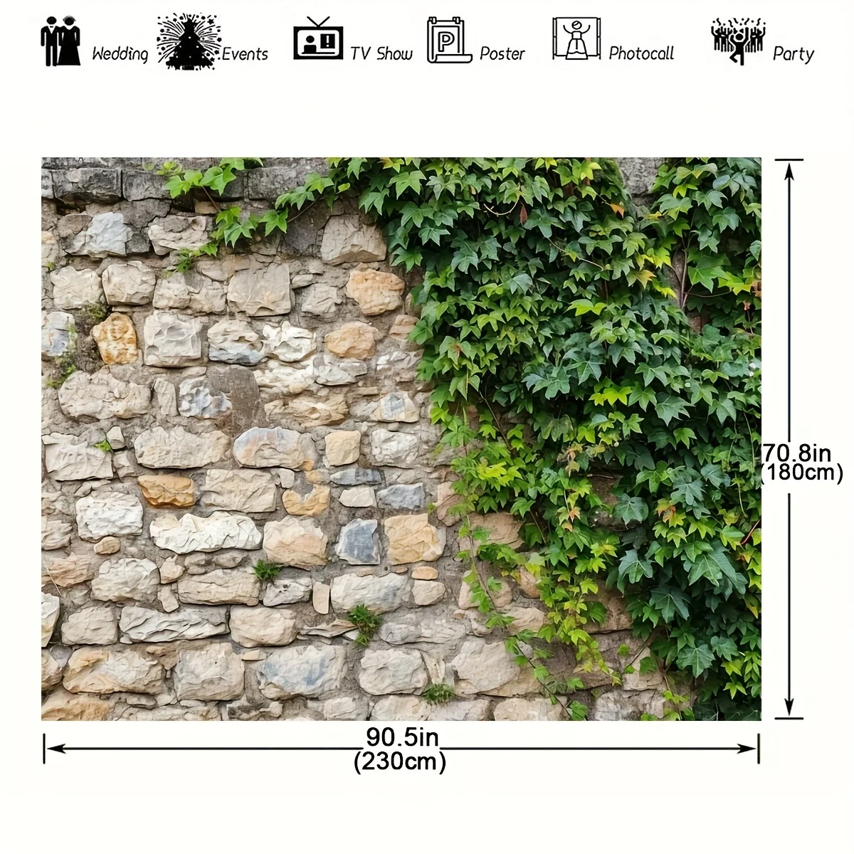 1pc simple rock brick wall background, spring garden plant stone wall, green plant, natural photography background - Image 6