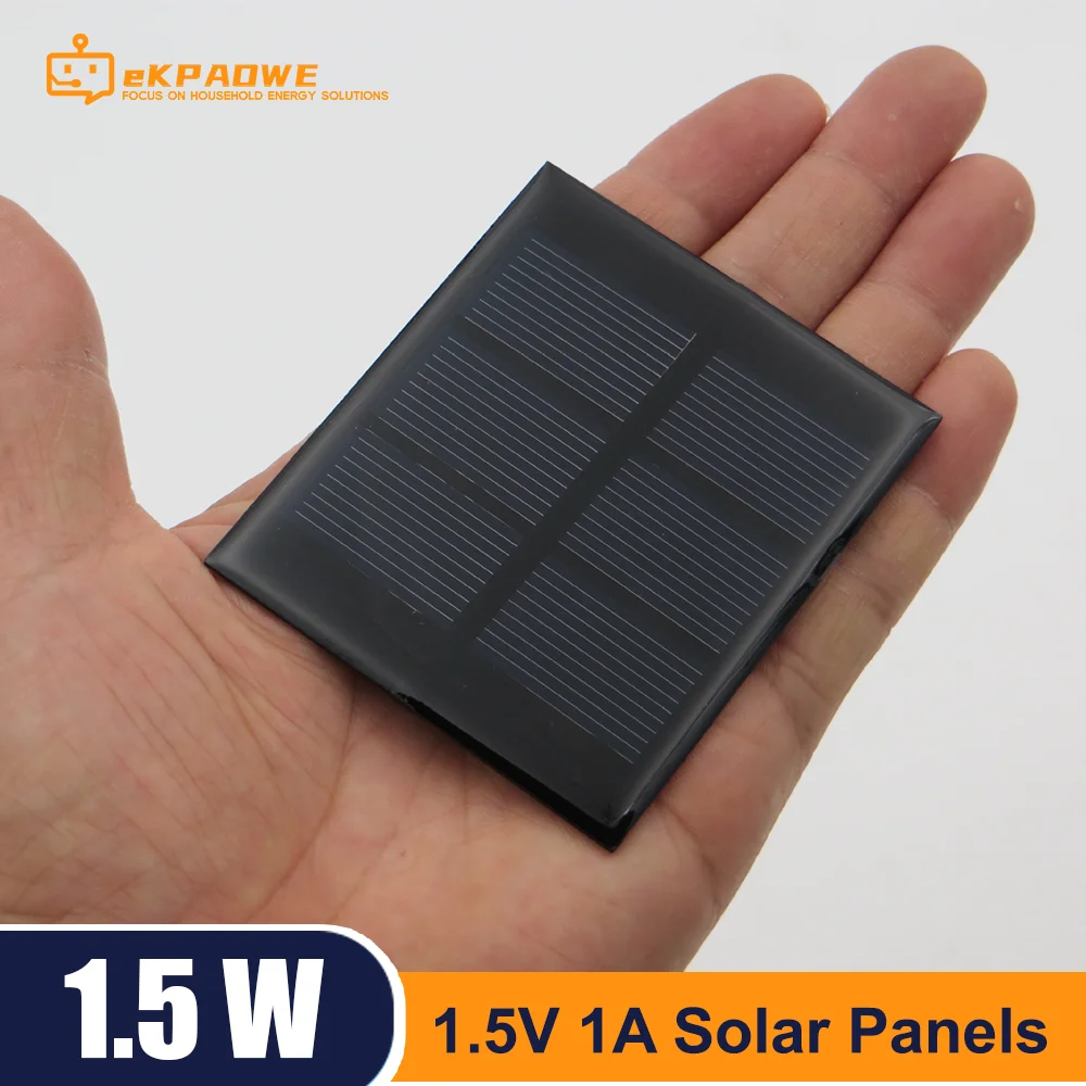 1.5W  Solar Panel 1.5V Glue Dropping Solar Panel Mini Solar Panel DIY Accessories Outdoor Cycle Camping Hiking Travel Solar