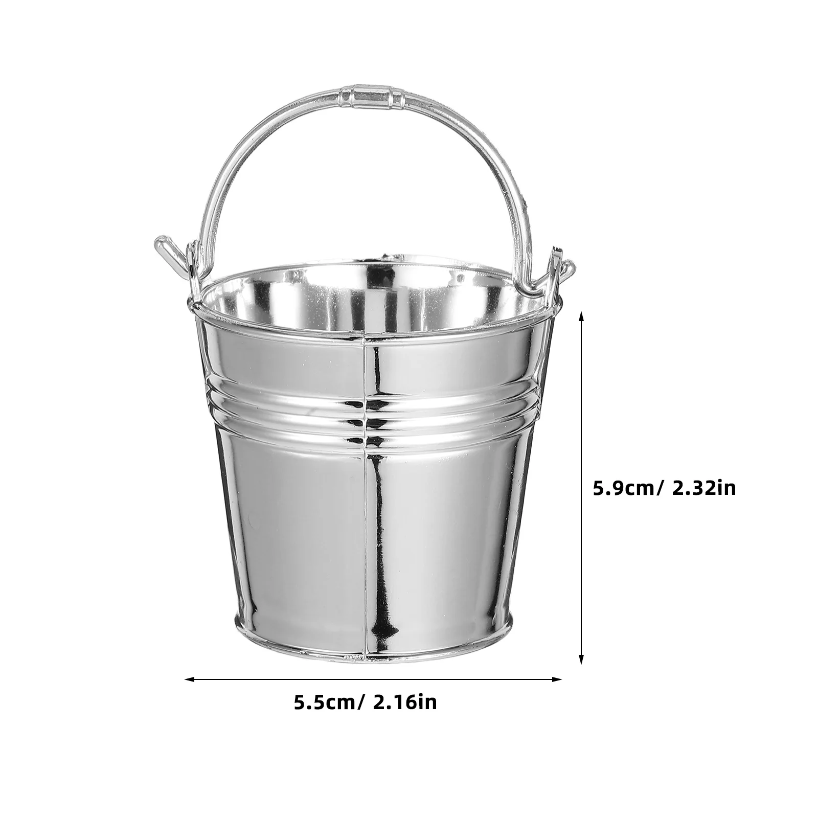 10 stuks miniatuur plastic wateremmers zilveren afwerking kinderen fantasiespel voor binnen buiten rollenspel keukengerei voor kinderen