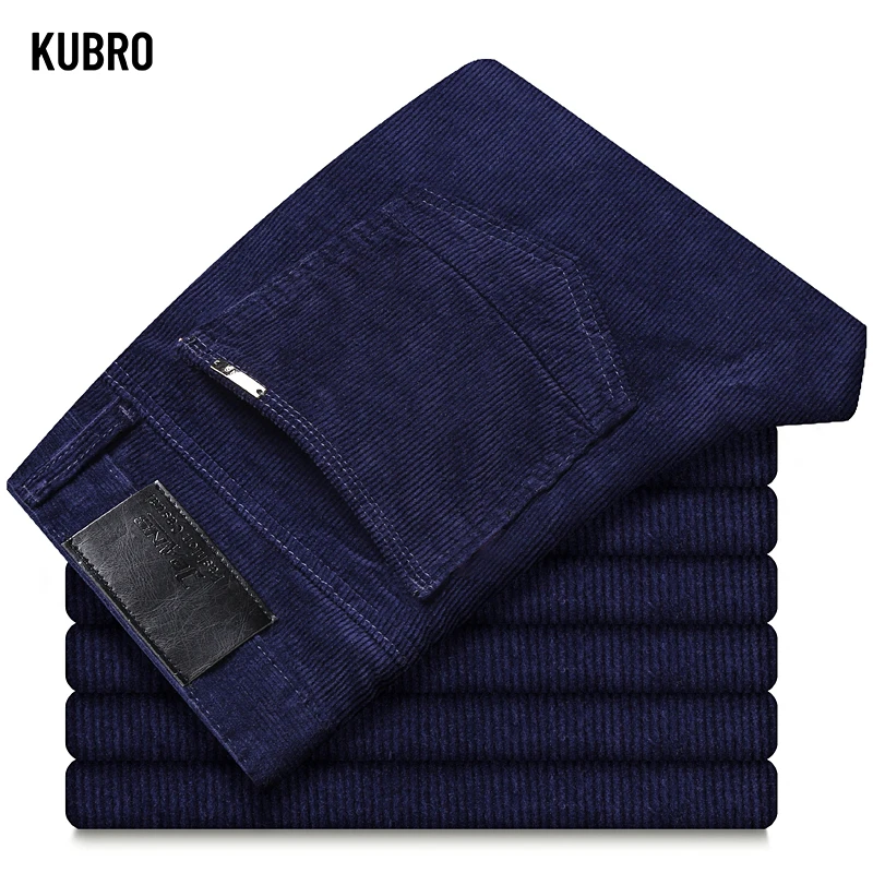 5 Color Men\'s Thick Corduroy Casual Pants 2023 Winter New Style Business Fashion Stretch Regular Fit Trousers Male Brand Clothes