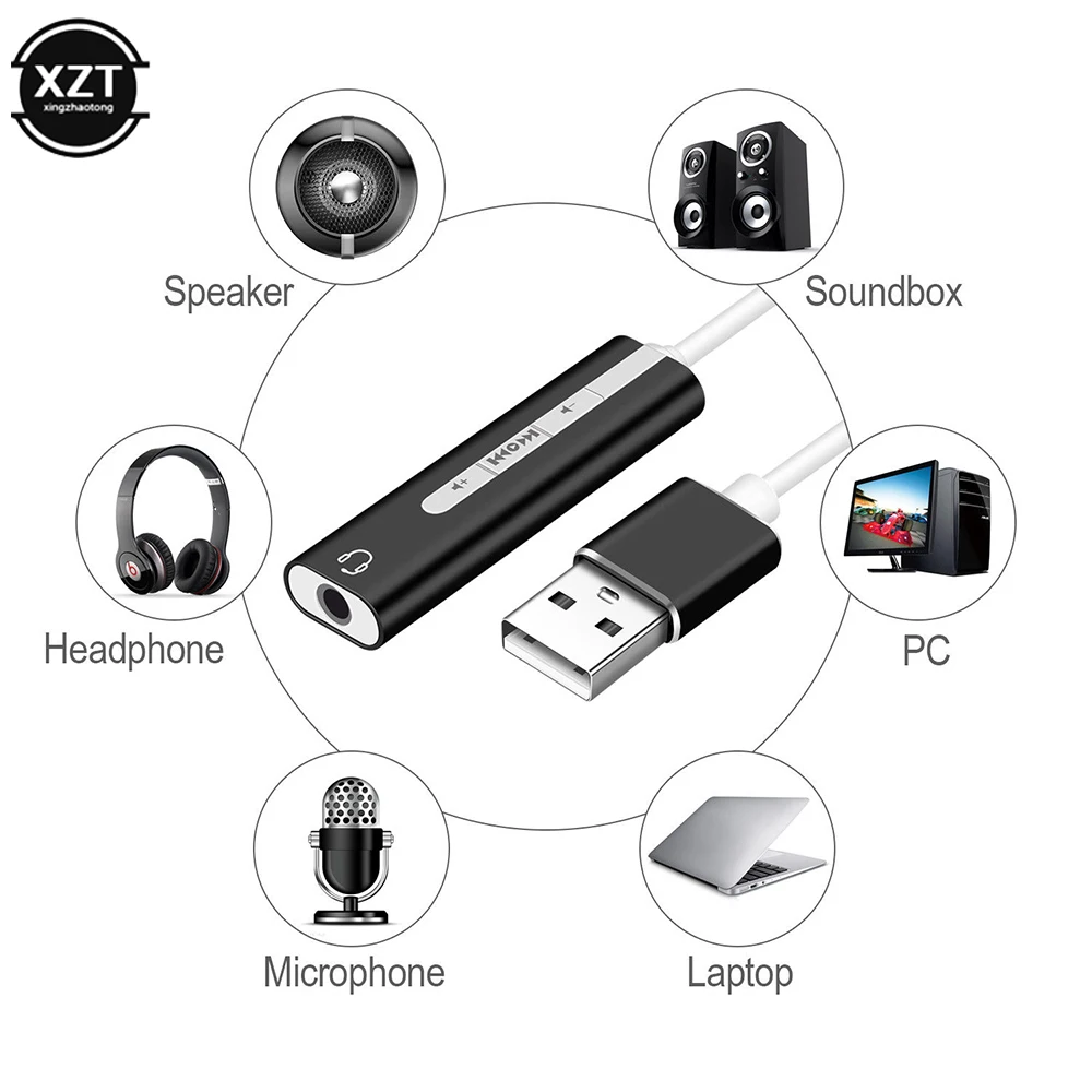 Type-C/USB  Headset Microphone 2-in-1 Sound Card Adapter Gaming Headset Converter 3.5mm Stereo Audio Cable