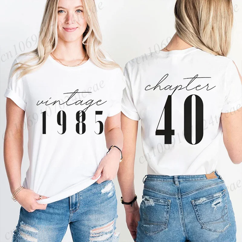 Classic 1985 T-shirts for Women, Vintage 40th Birthday Year Tshirts for Women , Retro 40th Milestone Best Friend 40 Bday Shirt