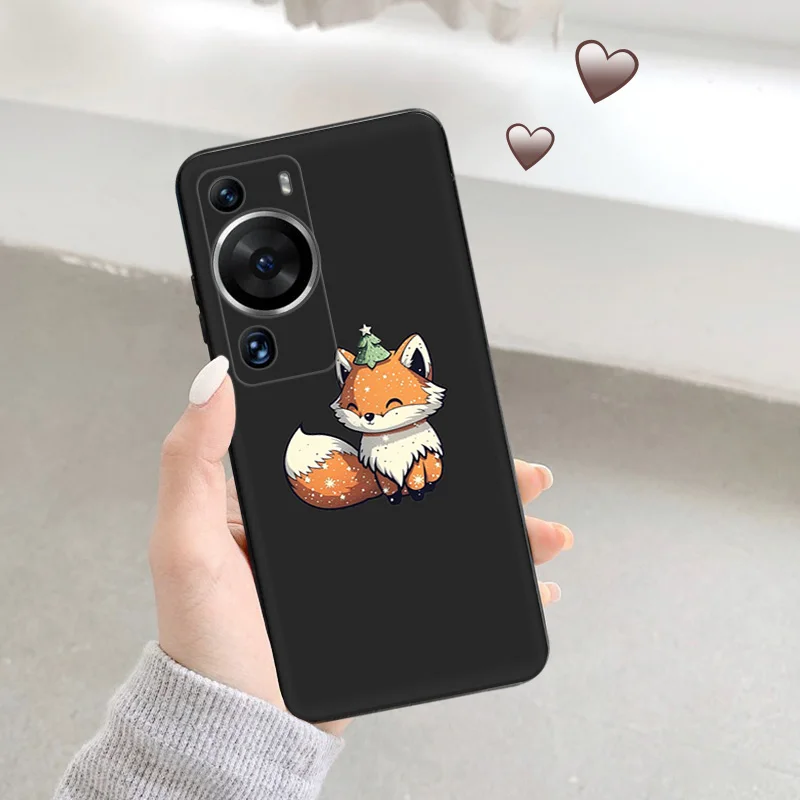 Silicone Black Phone Case for Motorola G200 5G G30 G31 One Fusion Cute Fox Cartoon Huawei P40 P30 P20 P Smart iphone6 Cover