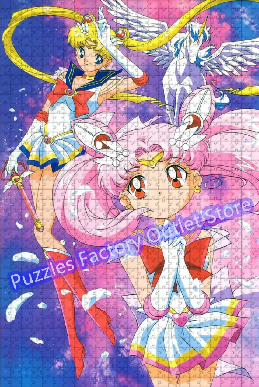 Sailor Moon Save The World 300/500/1000 Pieces Jigsaw Puzzles Sailor Mercury Sailor Mars Anime Print Puzzle for Kids Toys Gifts