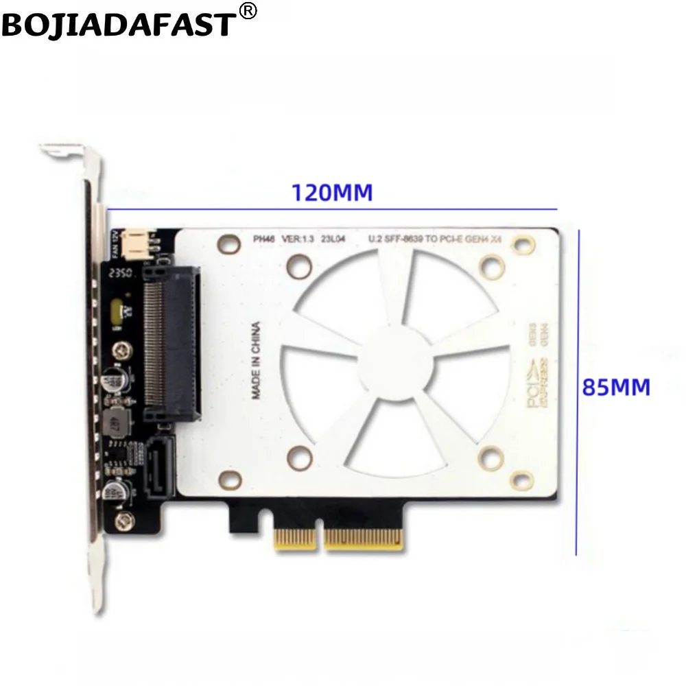 PCI Express PCI-E 4.0 4X To U.2 SFF-8639 Connector Converter Adapter Card With SATA 3.0 7PIN Cable For 2.5