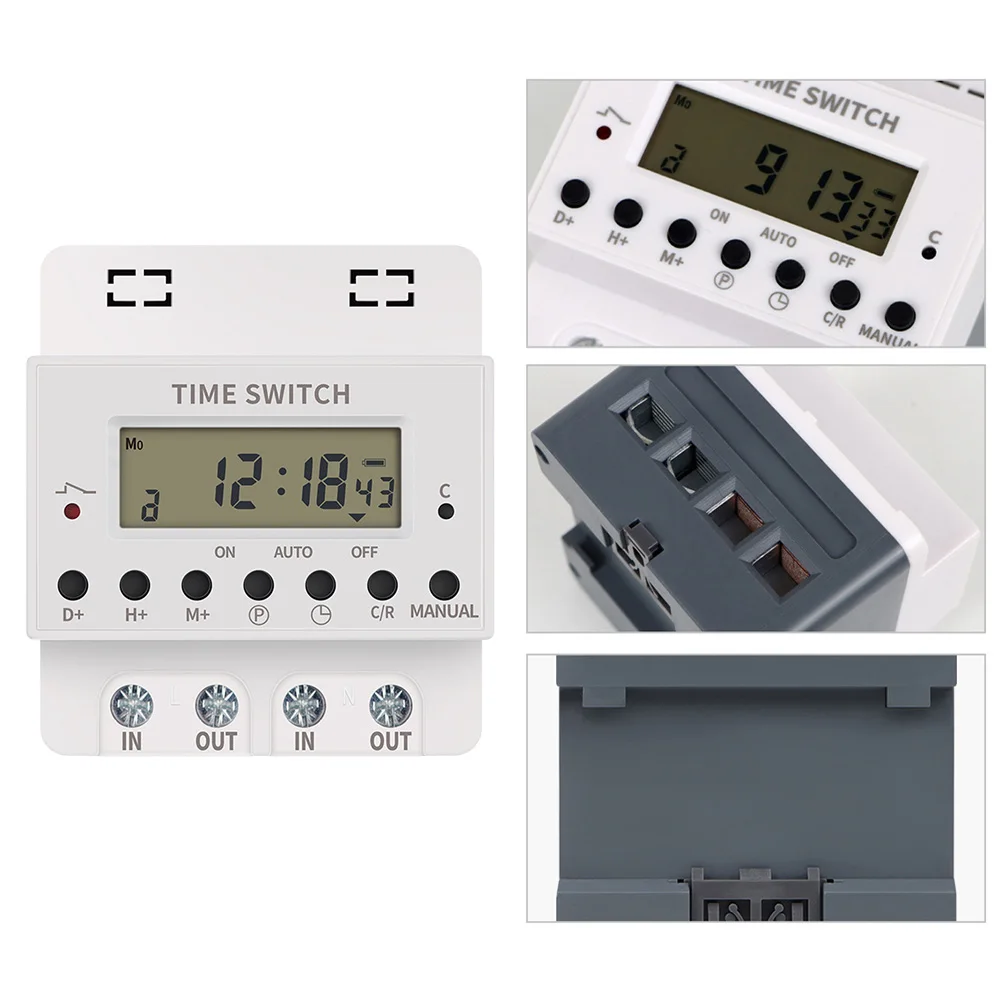 Digital Timer Switch 220V Electronic 60A Weekly Programmable Controller for Electrical Equipment Power Management