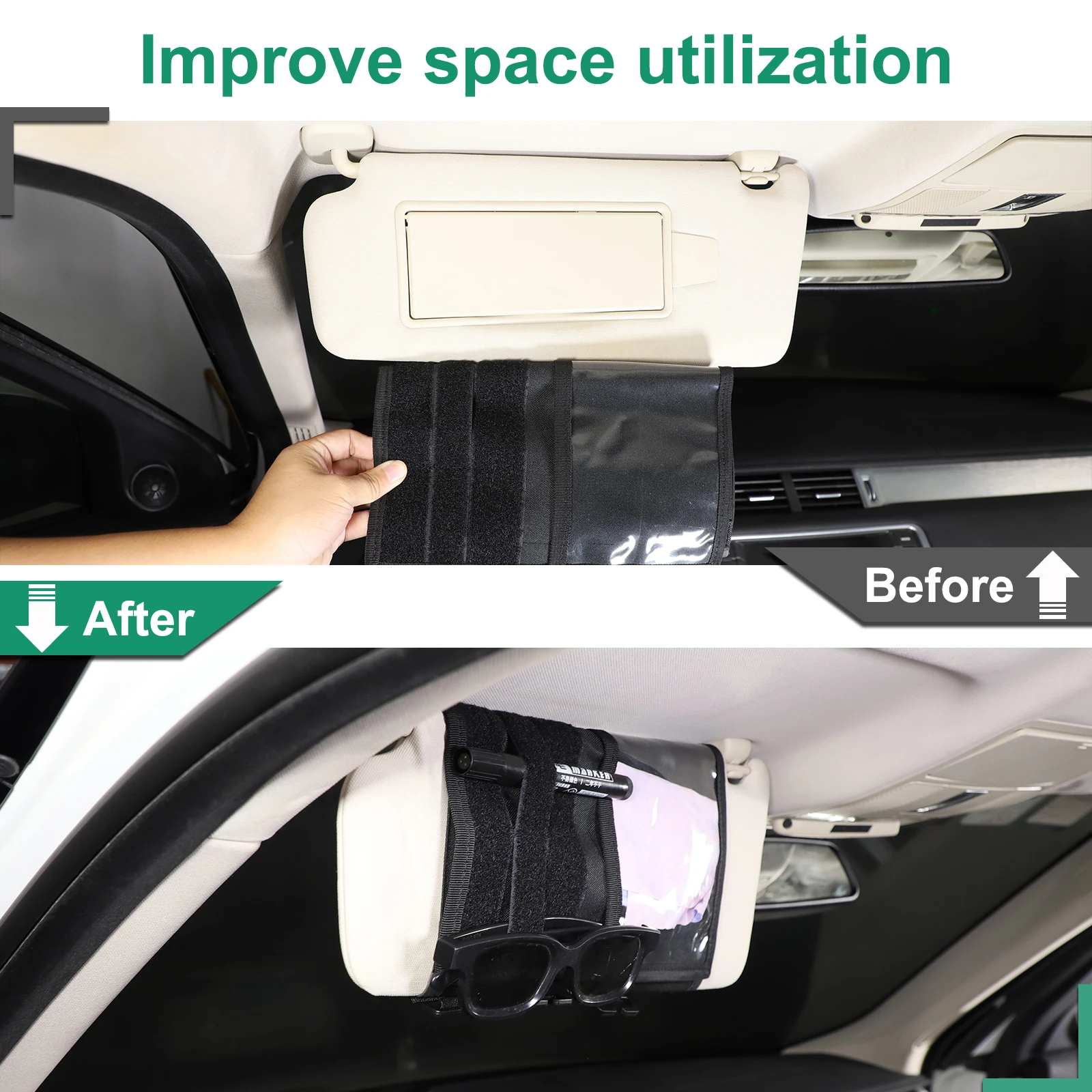

For Land Rover Range Rover Evoque 2012-2018 Car visor storage bag car interior protection accessories Oxford cloth black