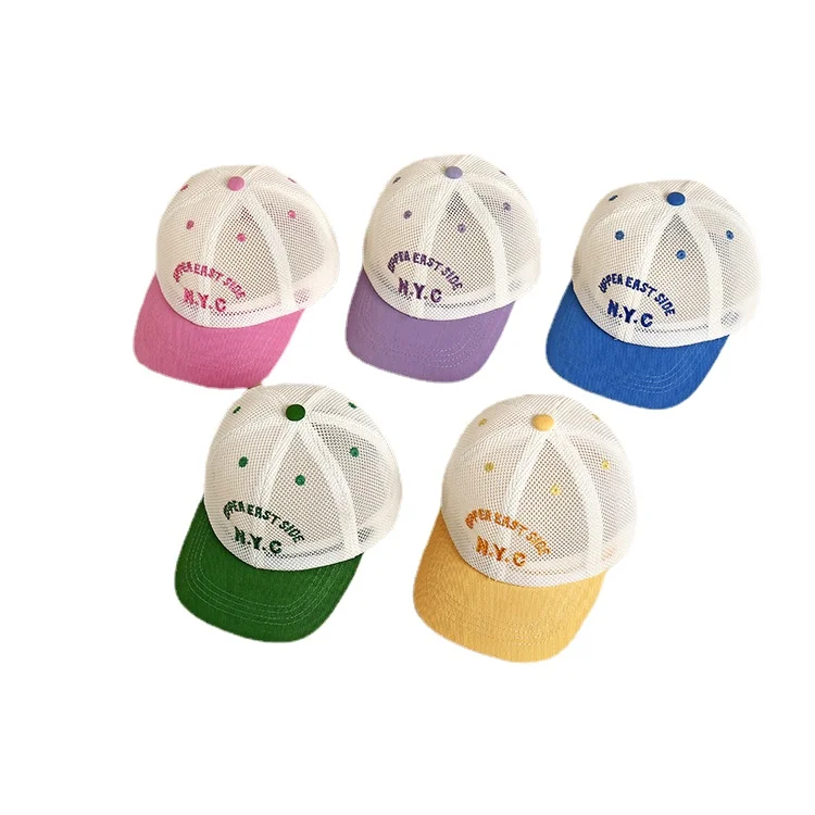 

2022 Children Baseball Caps Baby Girls Sun Hat Visor Boys Embroidery Snapback Casquette Gorras Kids Summer Breathable Mesh Cap