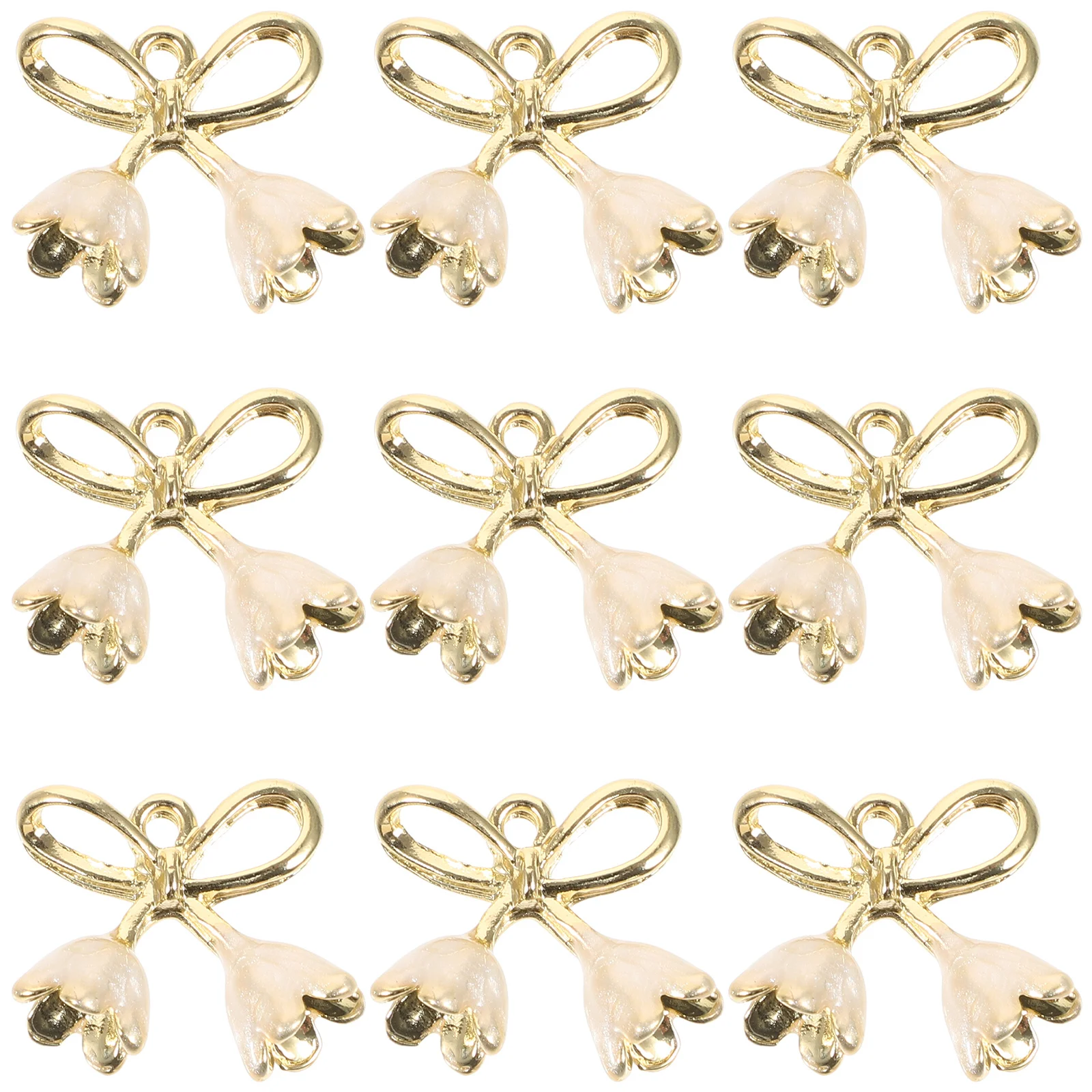 

10Pcs Lily of The Valley Flower Charms Sturdy Metal Small Flower Pendants for DIY Jewelry Making Necklace Bracelet Earrings