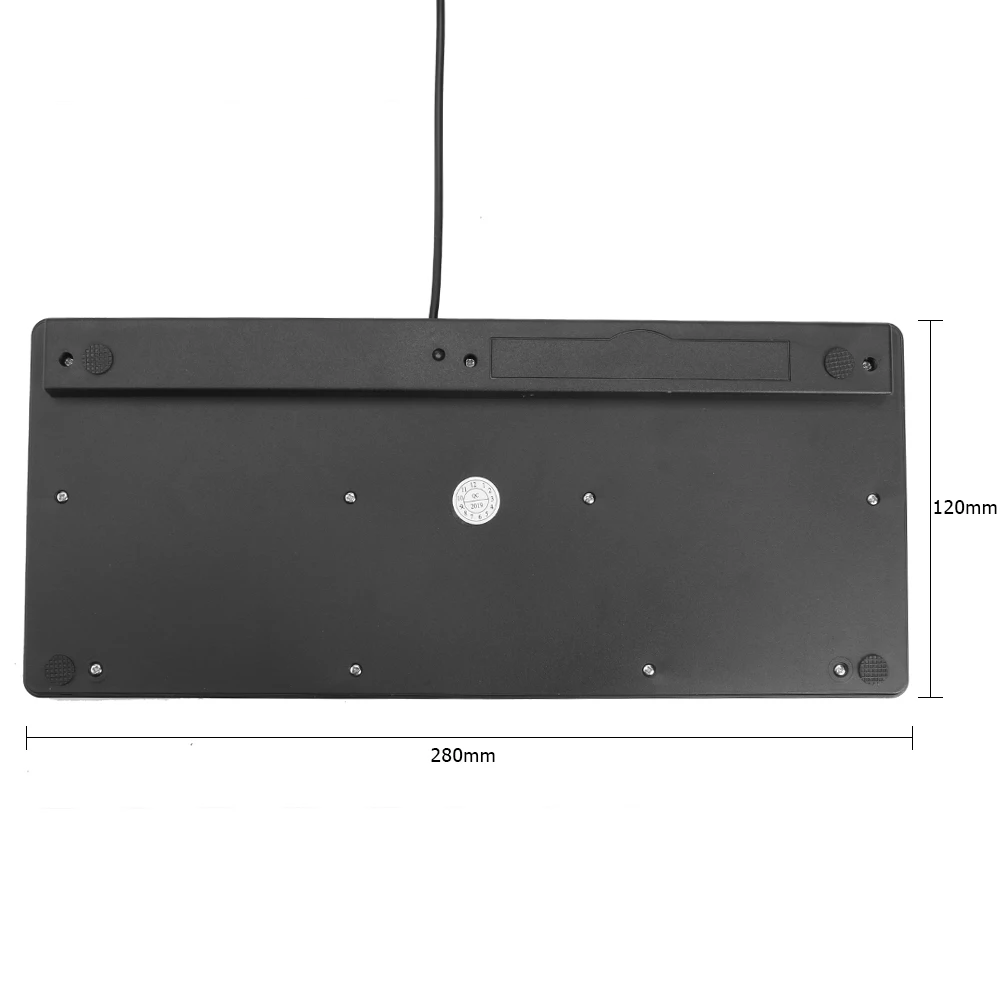 Teclado con cable USB K1000, 78 teclas, teclado con cable ultrafino de 10 pulgadas, teclado de ordenador Multimedia ABS resistente al agua para ordenador y PC