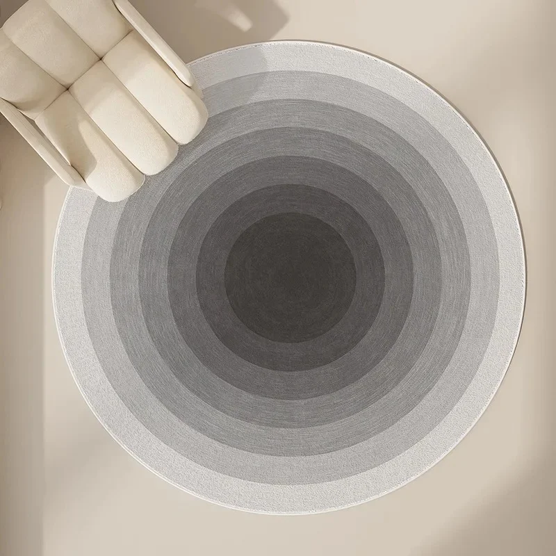 Minimalist Round Gradient Rug Modern Abstract Geometric Design Non Slip Carpet Perfect for Living Room/Bedroom Home Decoration