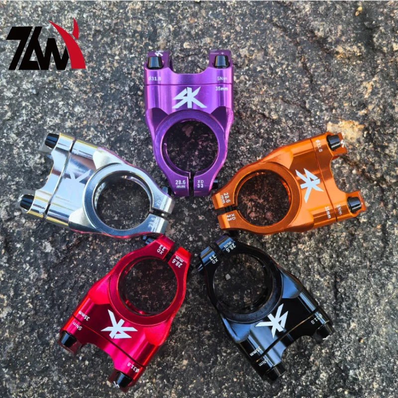 Adjustable MTB Bike Stem 35mm Steerer 31.8mm Clamp CNC Hollow Out Short Reach Black/Red Anodized Bicycle Handlebar Parts