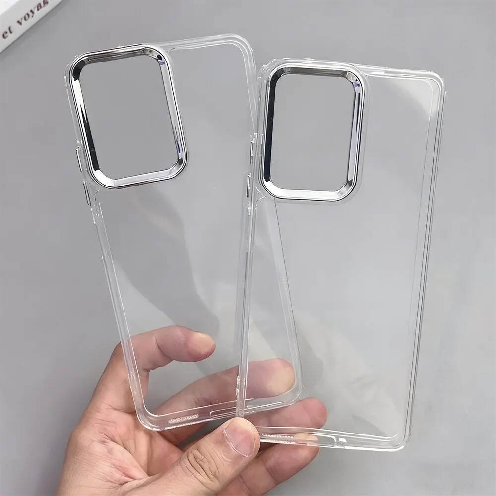 حافظة Poco F5 من الكروم بأزرار شفافة ناعمة من البولي يوريثان الحراري لهاتف Xiaomi Poco M3 M4 X3 GT M6 Pro X4 M7 F6 F7 X6 X5 غطاء هاتف شفاف #3