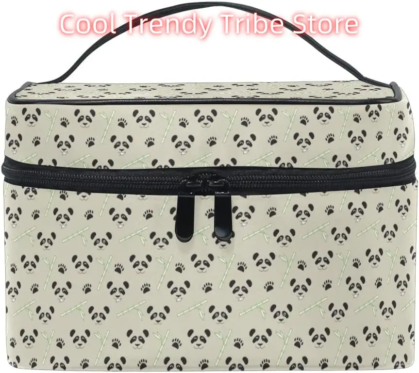 

Panda 063 Makeup Bag, Cute Panda Bamboo Travel Makeup Organizer Bag Cosmetic Cases Toiletry Bags for Girl Women Ladies