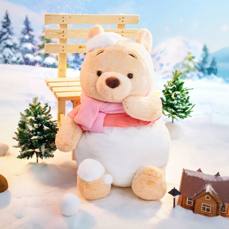 ملحقات ديزني سلسلة الشتاء على شكل قلب ويني بوه دمية قطيفة لطيفة لغرفة النوم ألعاب مرافقة على شكل قلب هدايا العطلات العصرية #2