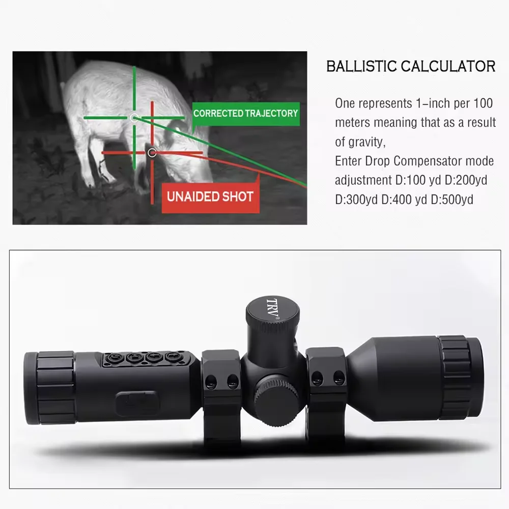 نطاق رؤية ليلية عالي الجودة مع عدسات متعددة المغلفة بالكامل 40 مم تكبير 7-19X مدمج إصدار الأشعة تحت الحمراء يدعم تسجيل الفيديو WiFi #4