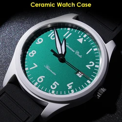 Ceramic Pilot Watch Luxury Automatic Watch Men 41mm Air Force Mechanical Wristwatches Mysterious Code Sports Clocks ST2130 SW200