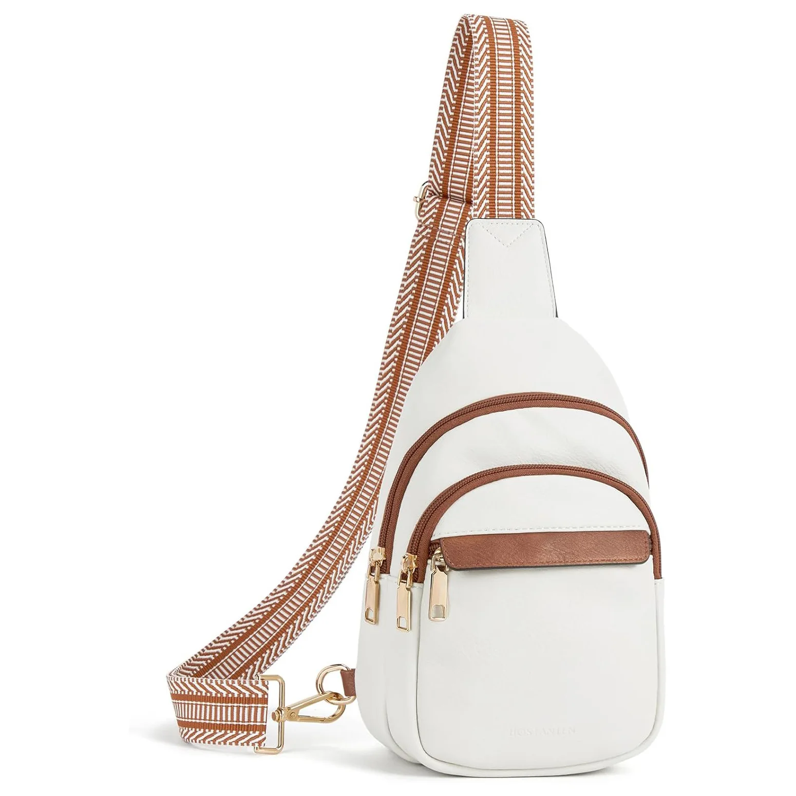 

LBS Small Sling Bag for Women Leather Crossbody Bags Fanny Pack Chest Bag for Travel