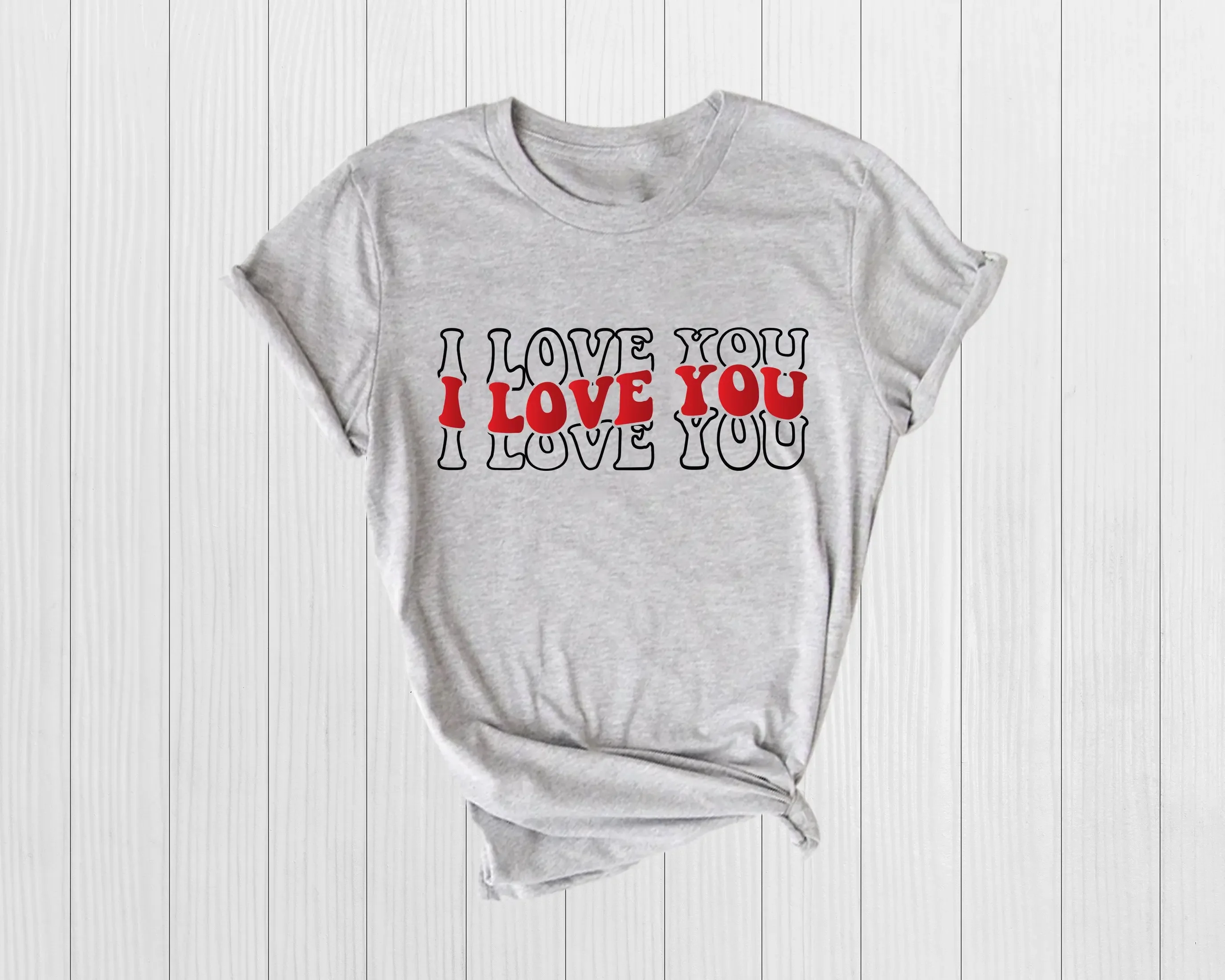 أنا أحبك تي شيرت عيد الحب زوجين القلب لطيف عيد الحب فالنتين #1