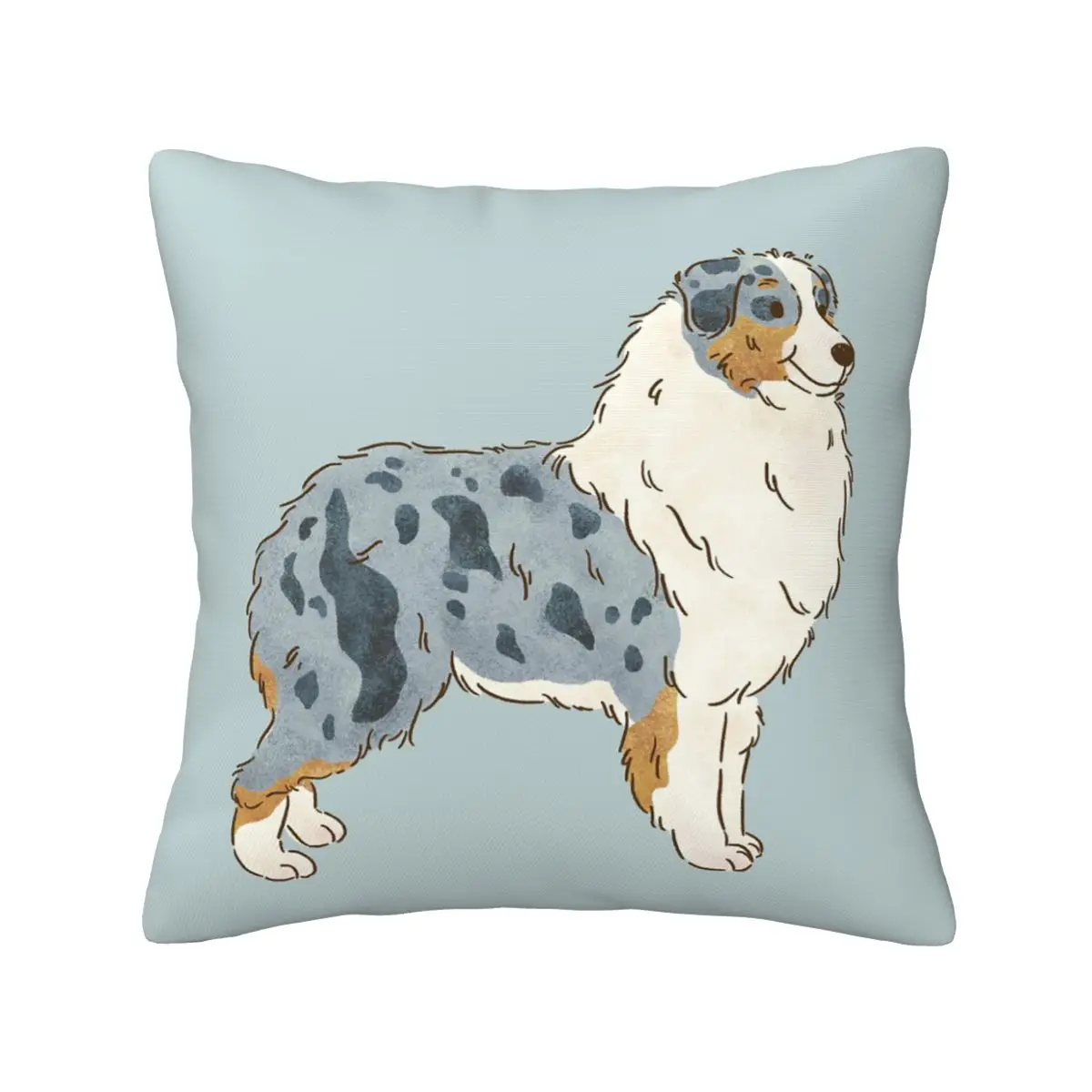 Australian Shepherd Aussie Dog Square Pillowcase Pillow Cover Cushion Zip Decorative Comfort Throw Pillow for Home Car