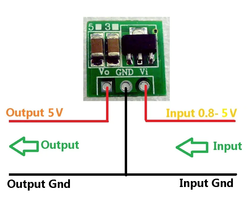 DC-DC-Boost-Konvertermodul Eingangsspannung 0,8-3,3V: Ausgangsspannung 3,3V / Eingangsspannung 0,9-5V: Ausgangsspannung 5V – Detail 2