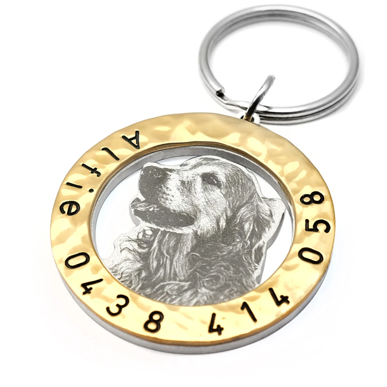 Personalized Pet ID Tag with Photo, Dog Collar Tag, Dog Portrait Tag, Engraved Dog Name Tag, Dog Accessories