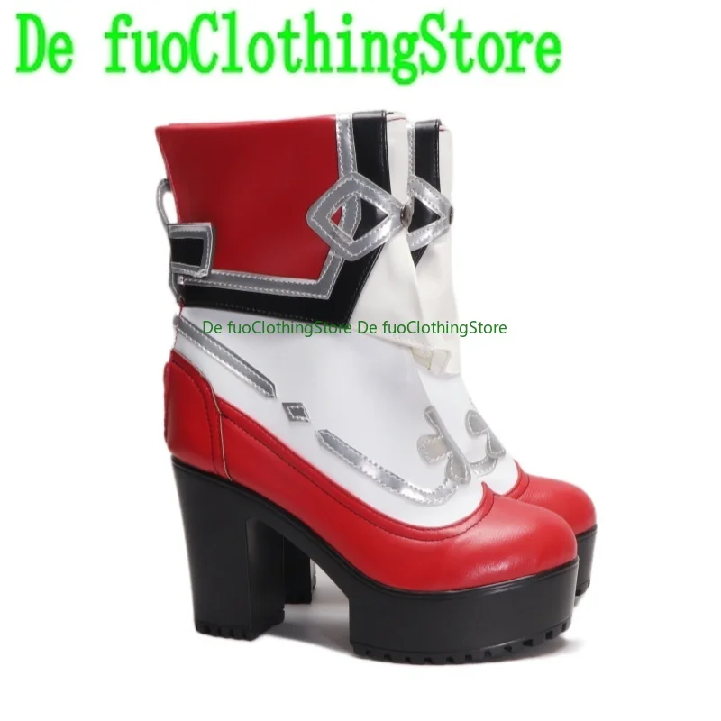 DefuoClothing Genshin تأثير فانوس البحر مهرجان الجوز ليلة الثلوج الخوخ عبق لينغ ليلة سعيدة عالية الكعب أحذية أنيمي