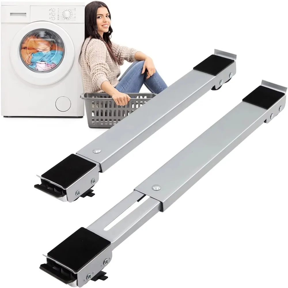 

2PCS 24 Wheel Washing Machine Base Holder Adjustable Movable Refrigerator Universal Wheels 360° Rotation Furniture Moving Tools