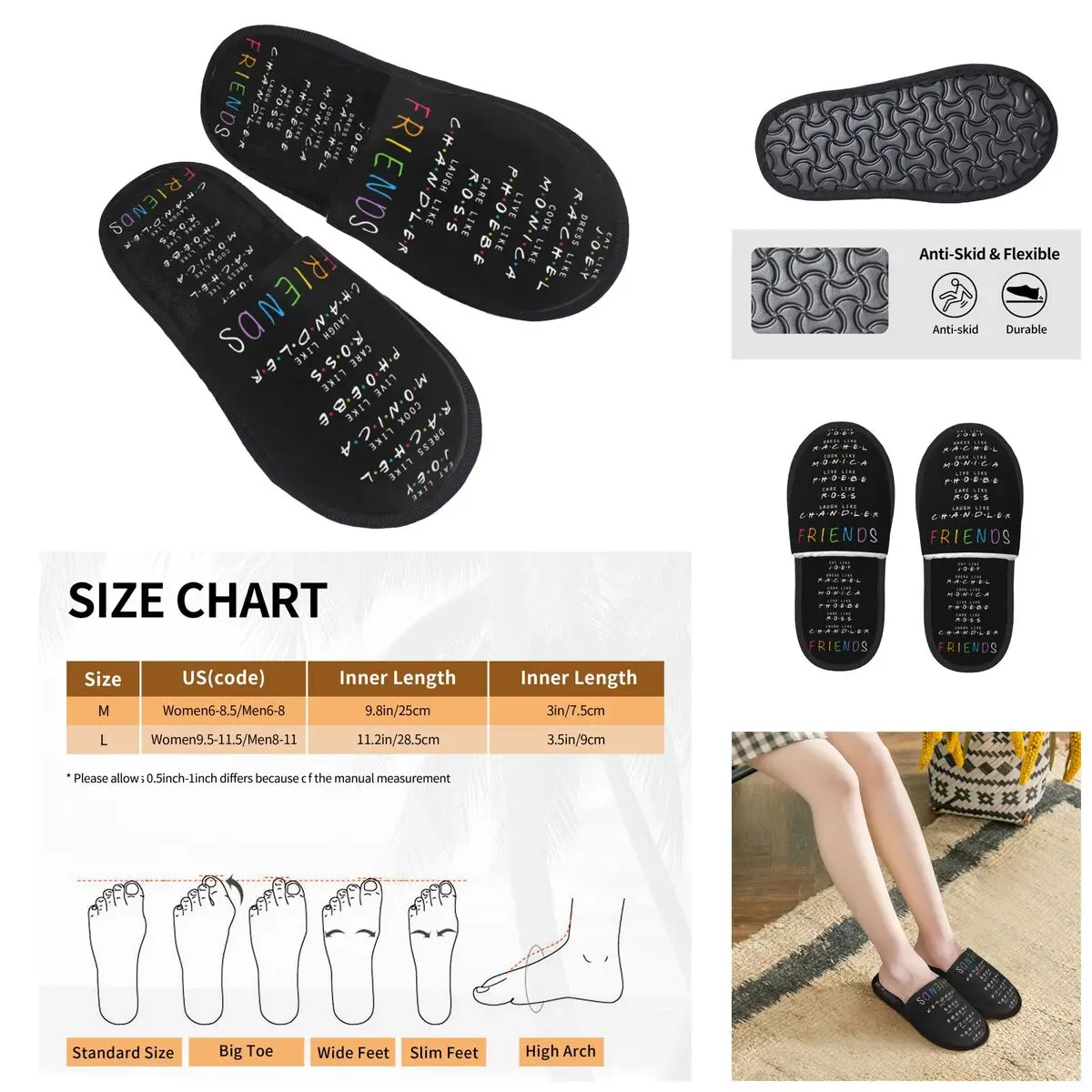 JOEY DOESN'T SHARE FOOD TV Show Men Women Furry slippers,fashion pantoufle homme Home slippers