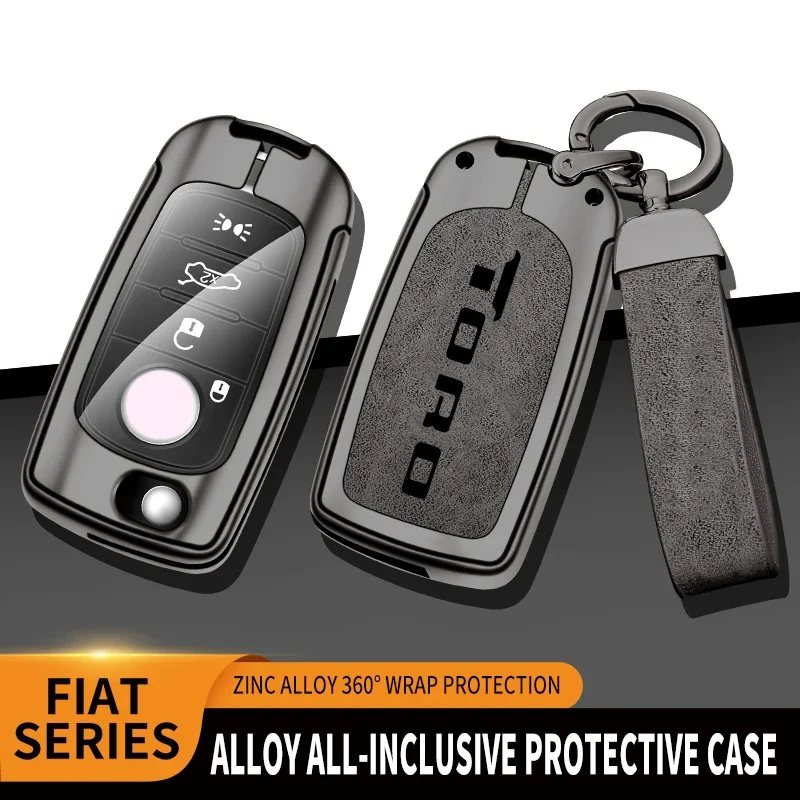 

Car TPU Zinc Alloy Key Case Bag For Fiat TORO Logo Car Key Chain Metal Key Shell Auto Interior Decoration Accessories