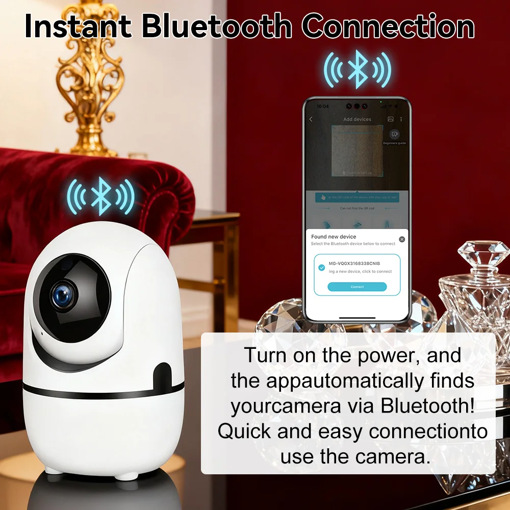 5MP WiFi Indoor Camera 2K Smart WiFi Security Camera 360° PTZ Automatic Tracking Detection Night Vision Baby Monitor CCTC Camera