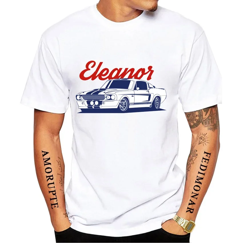 Новая летняя мужская футболка с коротким рукавом Legend Sport Car GT500 Eleanor Классическая футболка в стиле хип-хоп для мальчиков повседневные топы Модные белые футболки