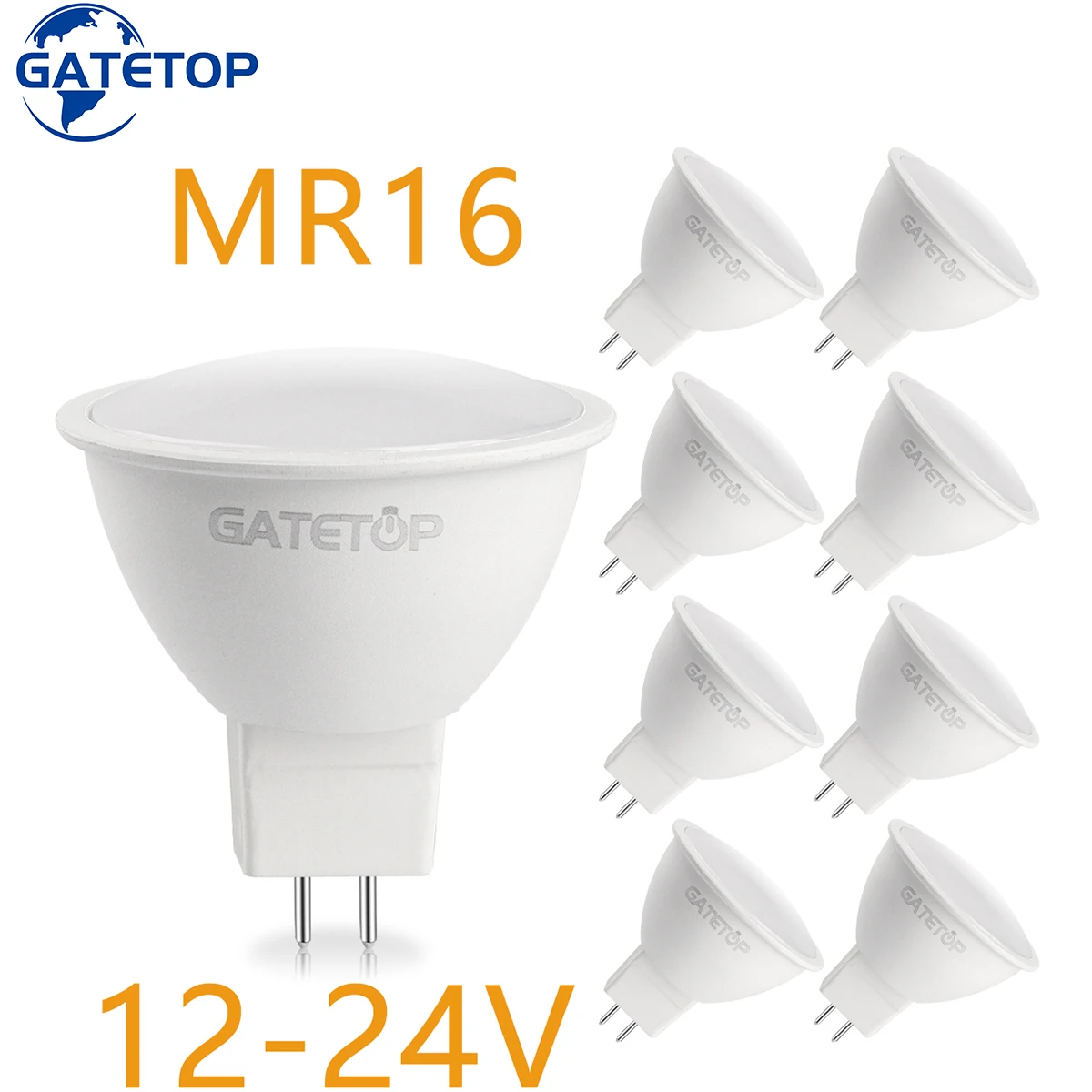 4-20Pcs Led Spotlight Gu5.3 Laagspanning Ac/Dc 12V-24V Geen Flikkerend Warm Wit Licht 3W-7W Kan 20W 50W Halogeenlamp Vervangen