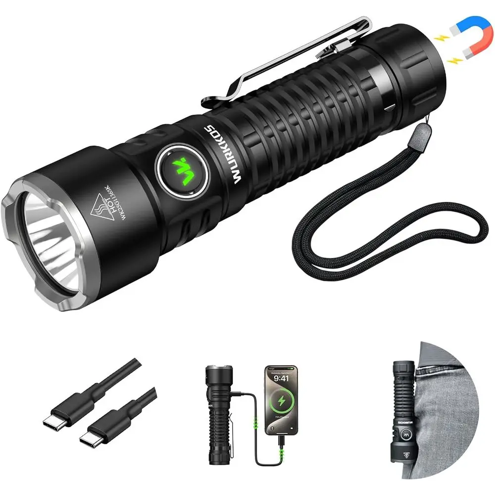 

Rechargeable LED Flashlight, 3200 Lumens Super Bright with Multiple Modes, Waterproof for Camping, Hiking, Outdoor and Emergency